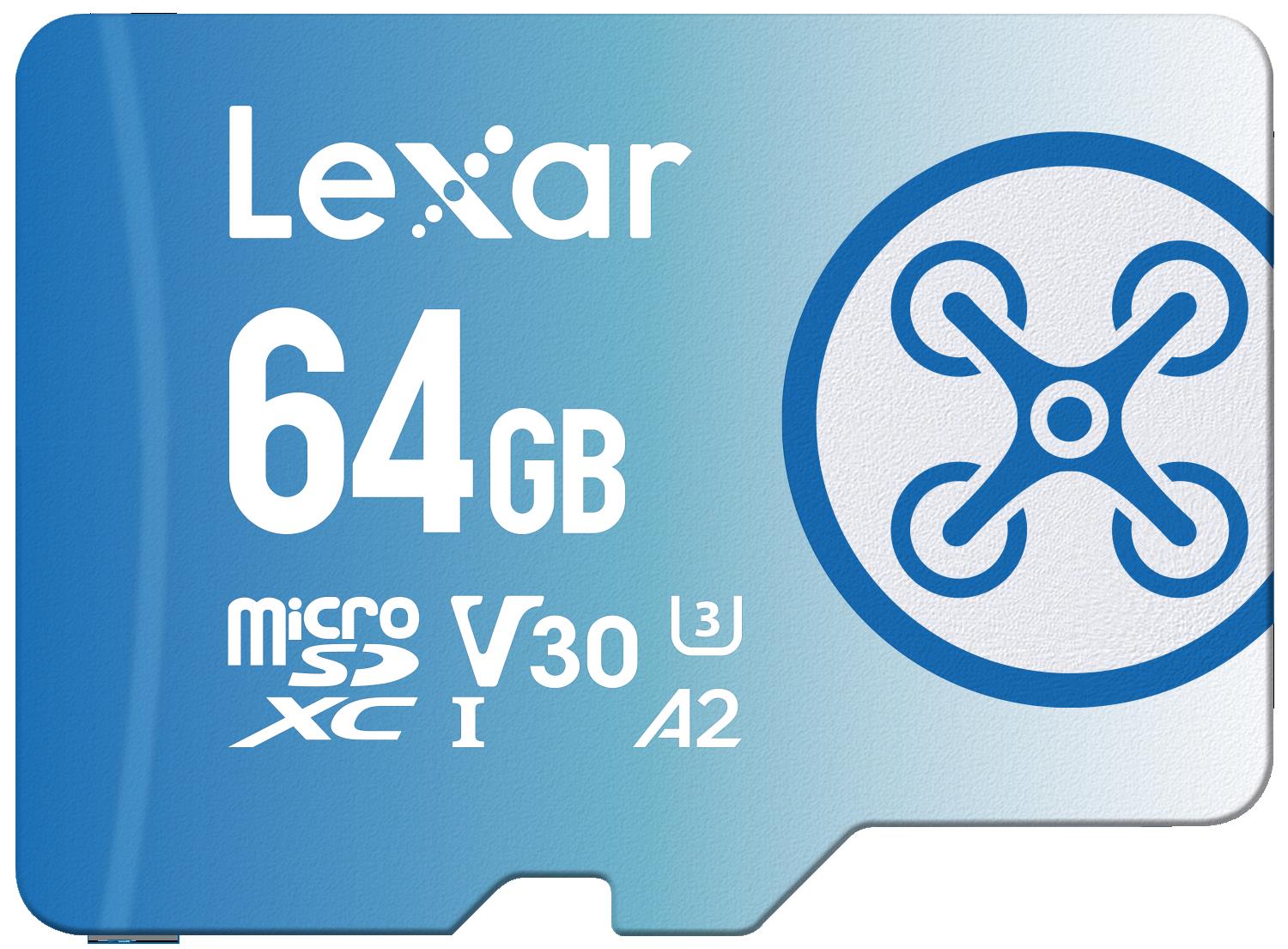 LEXAR 64GB LMSFLYX064G-BNNNG MICROSD FLY HIGH-PERFORMANCE 1066X MICROSDXC UHS-I UP TO 160MB/S READ 60MB/S WRITE C10 A2 V30 U3