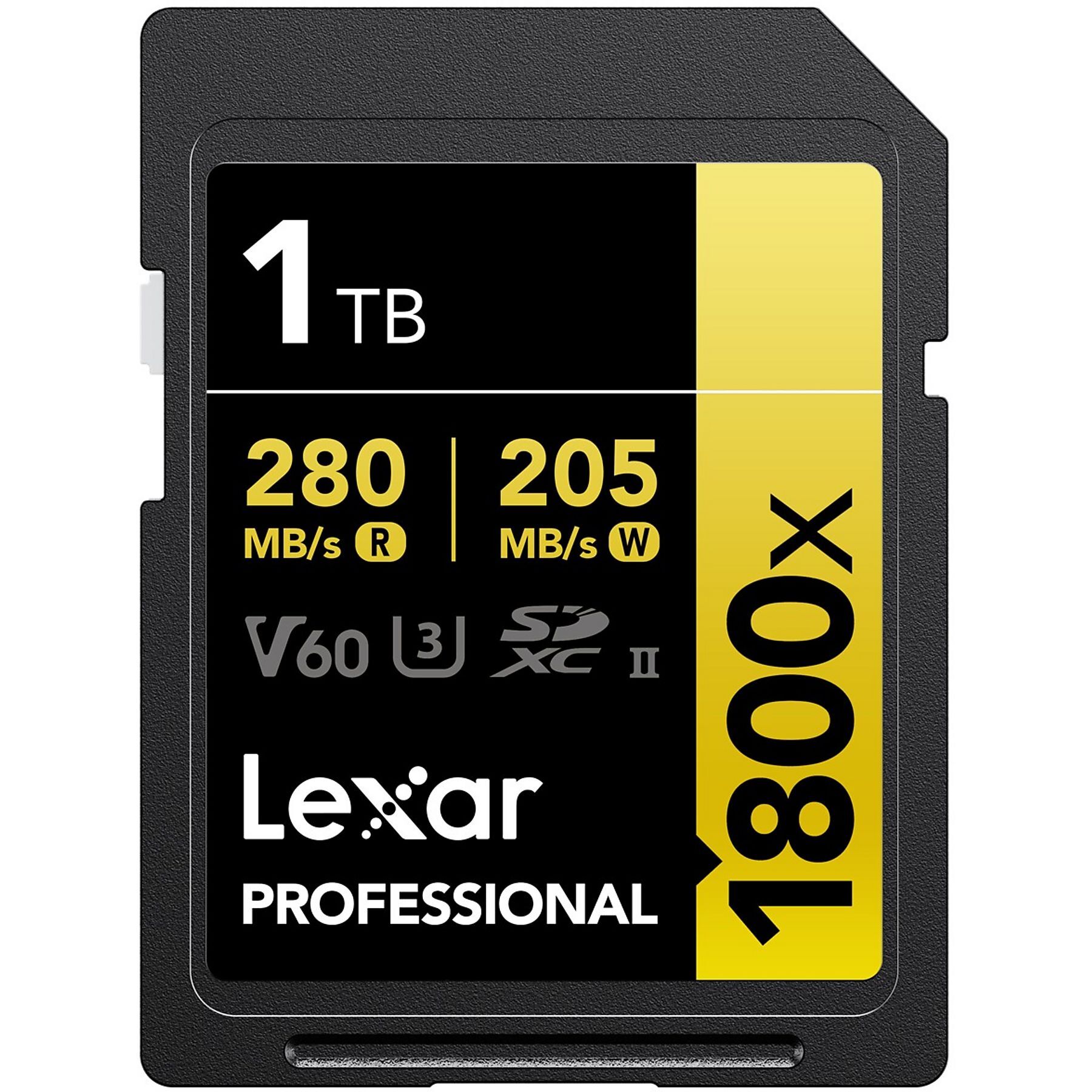 LEXAR LEXAR 1TB LSD1800001T-BNNNG SD PROFESSIONAL 1800X SDXC UHS-II CARDS UP TO 280MB/S READ 210MB/S WRITE C10 V60 U3