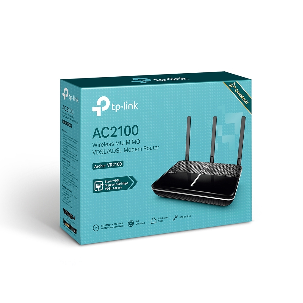 TP-LINK  ARCHER VR2100 4PORT VDSL/ADSL 2100Mbps MODEM ROUTER 