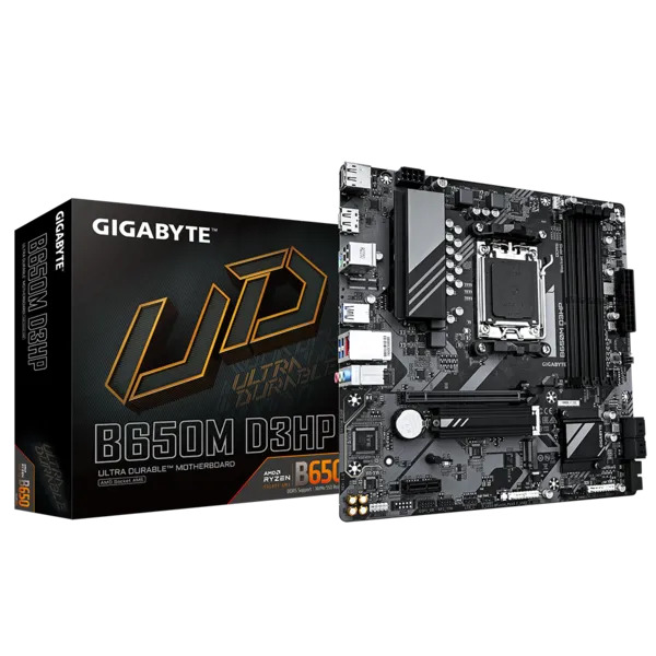 GIGABYTE B650M-D3HP B650 Chipset AM5 Socket 4xDDR5 (256GB) 2xDP+1xHDMI mATX Anakart