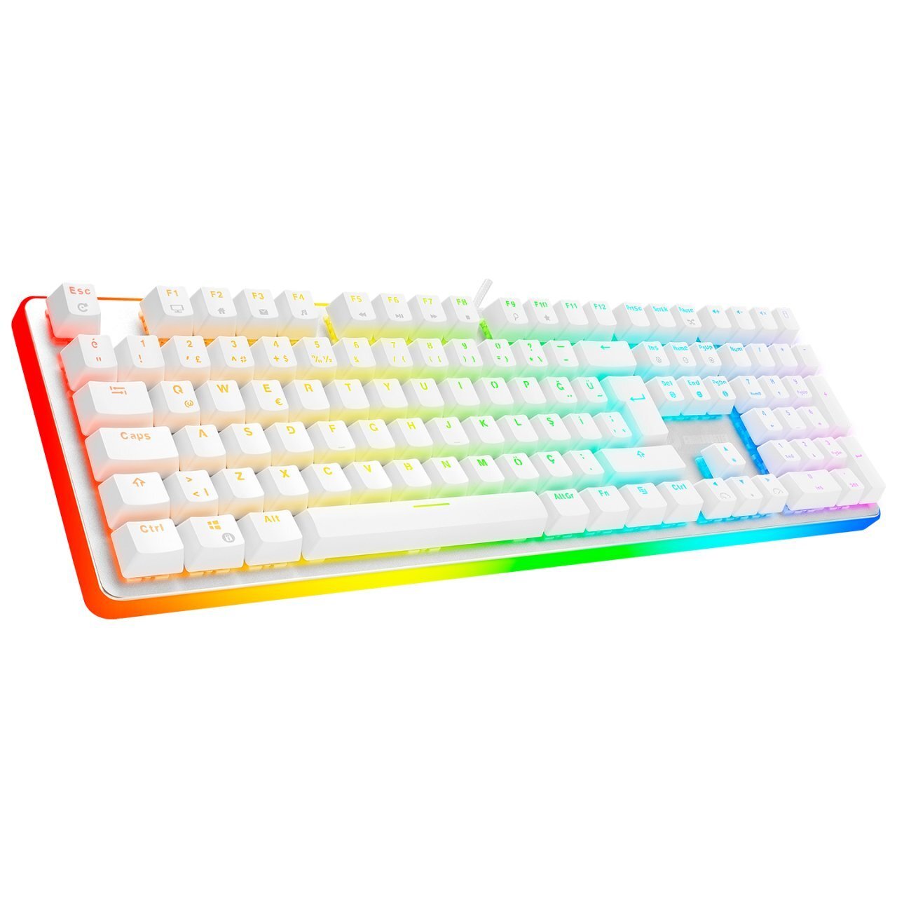 GAMEBOOSTER  g918 fire storm rgb blue switch mekanik beyaz oyun klavyesi-62745