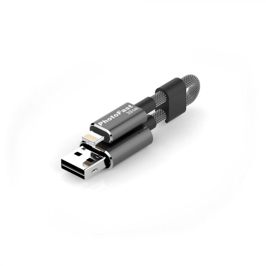 PHOTOFAST MemoriesCable GEN3 32GB Lightning/USB 3.0 Şarj Kablolu i-FlashDrive (Siyah) MCG3U3BK32GB