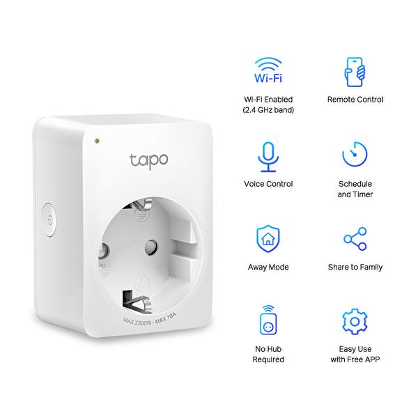 TP-LINK TAPO-P100-1P Mini Akıllı Wi-Fi Soket Priz (1 pack/tekli)-22325