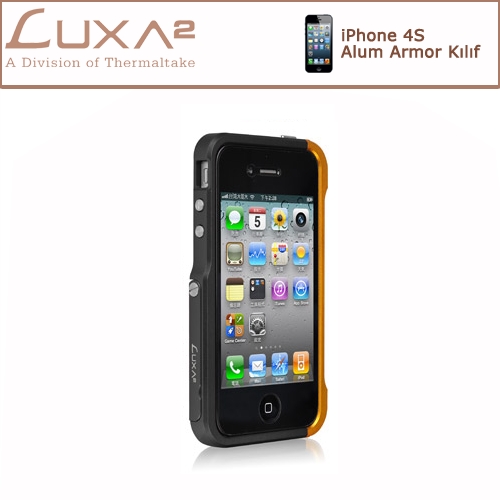 LUXA2 iPhone Alum Armor Aluminyum Kılıf-Siyah Altın LHA0074