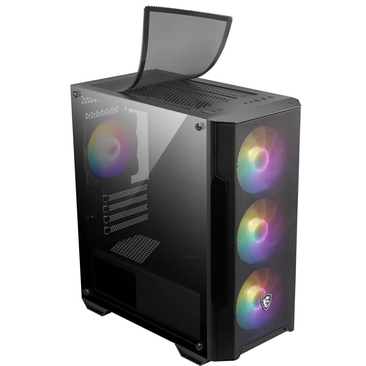 MSI MAG FORGE M100A Akrilik yan panel 3x120mm 1x120mm Auto RGB Fan mATX Gaming Bilgisayar Kasası-23313