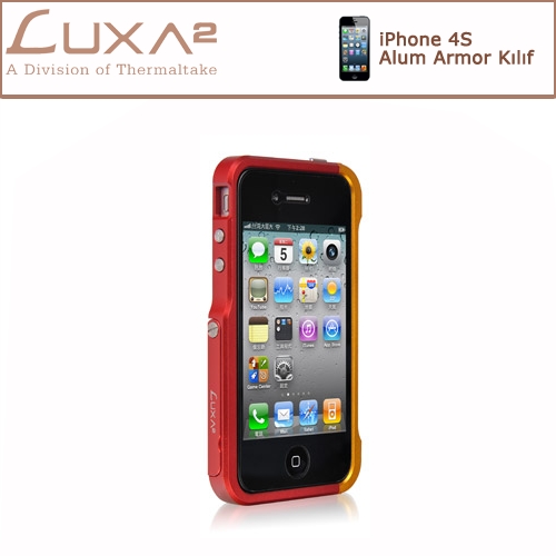 LUXA2 iPhone Alum Armor Aluminyum Kılıf-Kırmızı Altın LHA0074-B