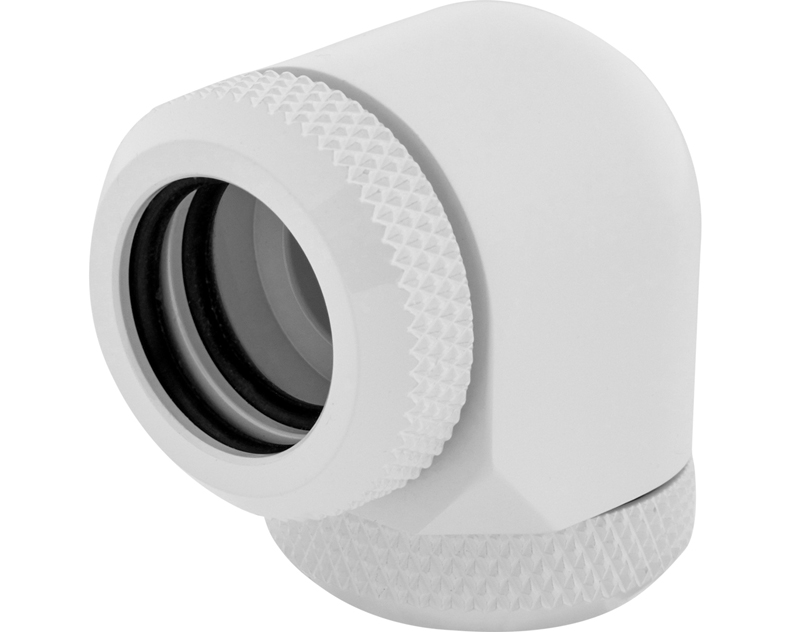 CORSAIR CX-9052020-WW Fitting (hard tube) ,XF Hardline 2-pack (90° Angled 14mm OD compression; glossy white)