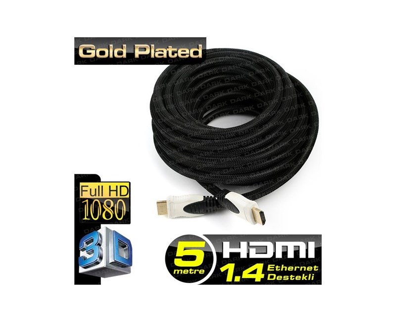 DARK  DK-HD-CV14L500 5 Metre HDMI Kablo Altın 